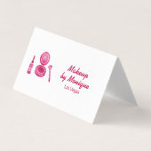 ホットピンクグラムメイクアップアーティストQRコード 名刺 (正面)