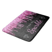 ホットピンクグラム滴下グリッターを輝かせ生まれる バスマット (アングル)