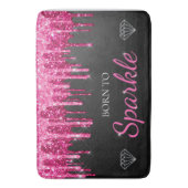 ホットピンクグラム滴下グリッターを輝かせ生まれる バスマット (正面縦)