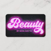 ホットピンクグラム美しいサロンヘアスタイリストQRコード 名刺 (正面)