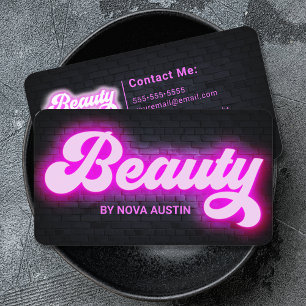 ホットピンクグラム美しいサロンヘアスタイリストQRコード 名刺