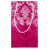 ホットピンクグランジダマスクパタカスタムーン文字 スモールペーパーバッグ (裏面)