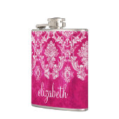 ホットピンクグランジダマスクパタカスタムーン文字 フラスク (左)