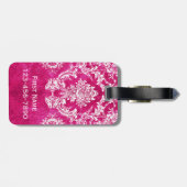 ホットピンクグランジダマスクパタカスタムーン文字 ラゲッジタグ (裏面横)