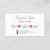 ホットピンクグリッターとシルバー – 白 名刺 (裏面)