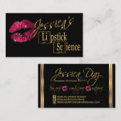 ホットピンクグリッターと金ゴールド2 名刺 (正面/裏面)