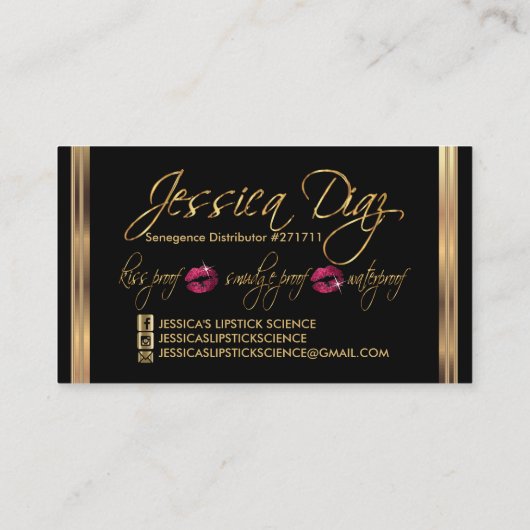 ホットピンクグリッターと金ゴールド2 名刺 (裏面)