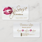 ホットピンクグリッターと金ゴールド – サテンホワイト 名刺 (正面/裏面)