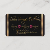 ホットピンクグリッターと金ゴールド 名刺 (裏面)