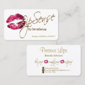 ホットピンクグリッターと金ゴールド – 白 名刺 (正面/裏面)