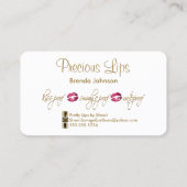 ホットピンクグリッターと金ゴールド – 白 名刺 (裏面)