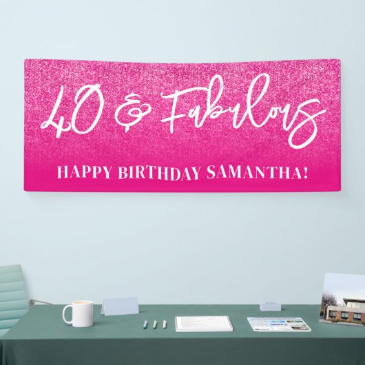 ホットピンクグリッターカラーブロック40と素晴らしい 横断幕 (トレードショー)