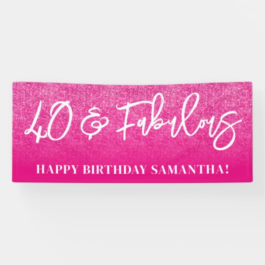 ホットピンクグリッターカラーブロック40と素晴らしい 横断幕 (横)