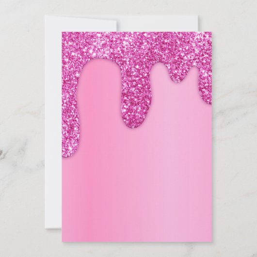 ホットピンクグリッターガーリースウィート16バースデーパーティー 招待状 (裏面)