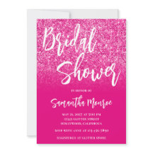 ホットピンクグリッターグラデーションブライダルシャワー