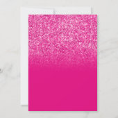 ホットピンクグリッターグラデーションブライダルシャワー 招待状 (裏面)
