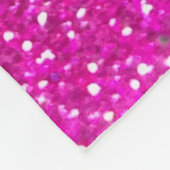 ホットピンクグリッターグラデーションボホシックフローラモノグラム フリースブランケット (角)