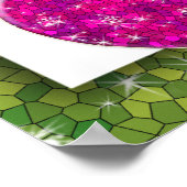 ホットピンクグリッターグリーン先生Appleクラスの規則 ポスター (角)