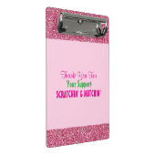 ホットピンクグリッタースクラッチオフをありがとう ミニクリップボード (アングル)