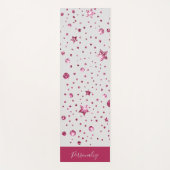 ホットピンクグリッタースターズトレンディーグラムゼン瞑想 ヨガマット (正面)