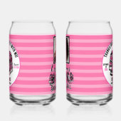 ホットピンクグリッタースニーカーボールフォト誕生日 ガラス缶 (左)