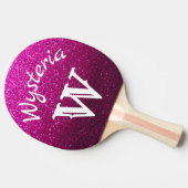 ホットピンクグリッタースパグラデーションークルズモノグラムグラム 卓球ラケット (横)