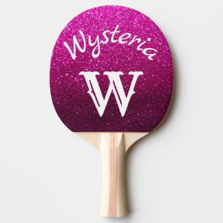 ホットピンクグリッタースパグラデーションークルズモノグラムグラム 卓球ラケット