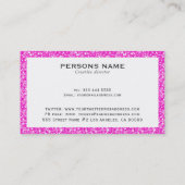 ホットピンクグリッターテクスチャプリント 名刺 (裏面)