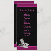 ホットピンクグリッターハイヒールのメニューカード メニュー (正面/裏面)