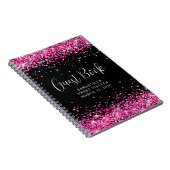 ホットピンクグリッターブラックスウィート16ゲスト ノートブック (右側)