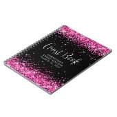 ホットピンクグリッターブラックスウィート16ゲスト ノートブック (左側)