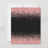ホットピンクグリッターブラックブライダルシャワー招待 (裏面)