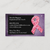 ホットピンクグリッターライフコーチ生存乳癌 名刺 (裏面)
