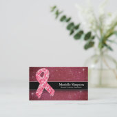 ホットピンクグリッターライフコーチ生存乳癌 名刺 (スタンド正面)