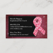 ホットピンクグリッターライフコーチ生存乳癌 名刺 (裏面)