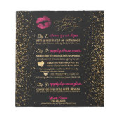 ホットピンクグリッターリップの説明 ノートパッド (正面)