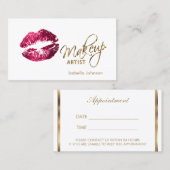 ホットピンクグリッターリップ💋アポイントメント 予約カード (正面/裏面)