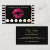 ホットピンクグリッターリップスロイヤリティ付ストライプき ロイヤリティカード (正面/裏面)