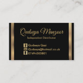 ホットピンクグリッターリップ&金ゴールド紙吹雪 名刺 (裏面)