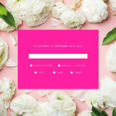 ホットピンクグリッターレトロディスコボールウェディングRSVP エンクロージャーカード