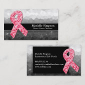 ホットピンクグリッター乳がん生存者コーチ 名刺 (正面/裏面)