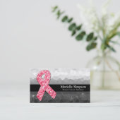 ホットピンクグリッター乳がん生存者コーチ 名刺 (スタンド正面)