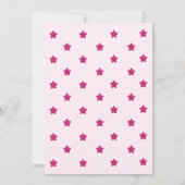 ホットピンクグリッター幼稚園卒業式パーティー 招待状 (裏面)