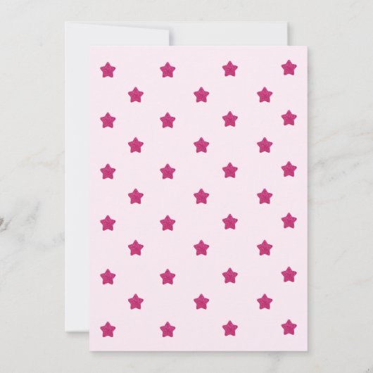 ホットピンクグリッター幼稚園卒業式パーティー 招待状 (裏面)