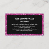 ホットピンクグリッター水彩香水ボトル 名刺 (裏面)