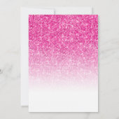 ホットピンクグリッター白グラデーションブライダルシャワー 招待状 (裏面)