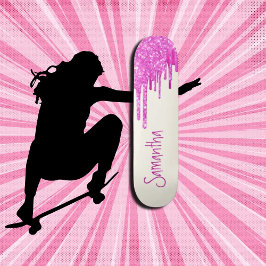 ホットピンクグリッター スケートボード