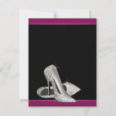 ホットピンクグリッター ハイ ヒール 女性の50歳の誕生日 招待状 (裏面)