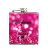 ホットピンクグリッター モダングラム 花嫁お披露目パーティー フラスク (正面)