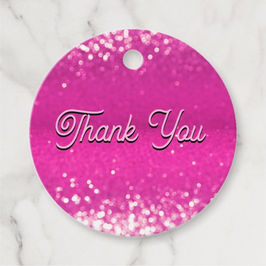 ホットピンクグリッター《写真》ぼけ味ありがとう フェイバータグ (正面)